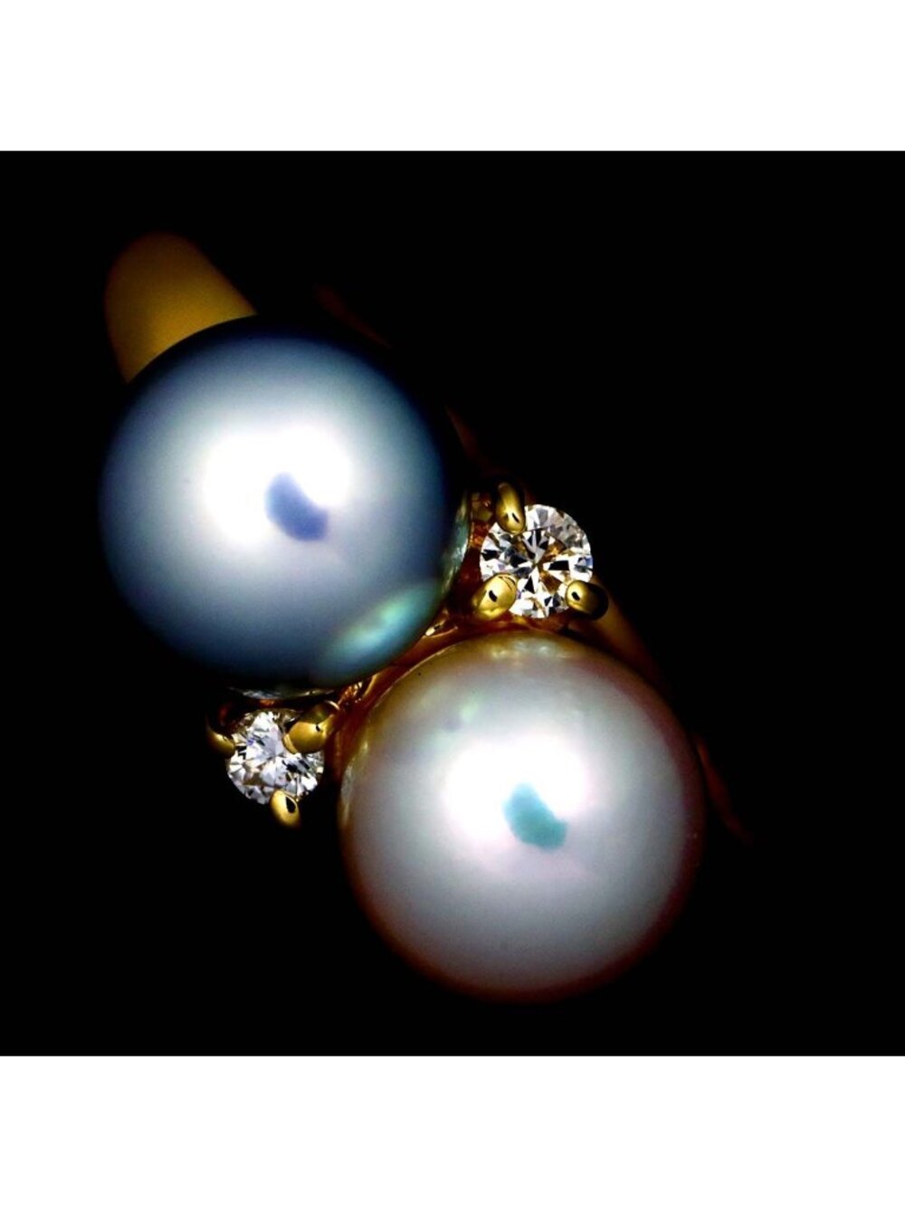 Celine Ring Akoya Pearl mm Diamond 18k YG Yellow Gold - Picture 7 of 9